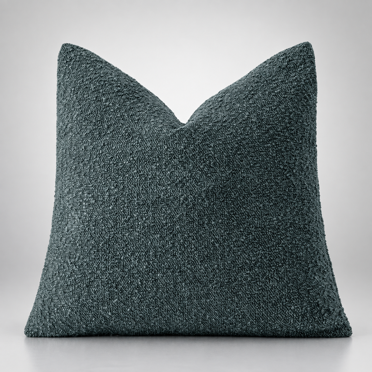 Housse de coussin Fuwari en tissu bouclé, couleur bleu canard