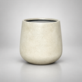 Pot de fleurs Nagi en composite minéral, couleur blanc amande