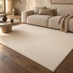 Tapis Sazanami crème dans un salon japandi – vue 1