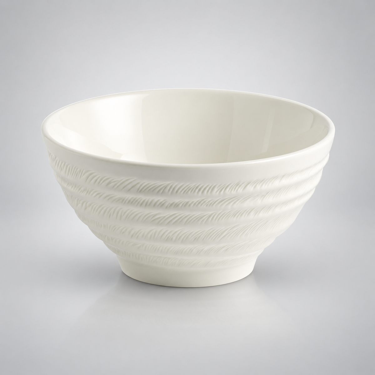 Bol à ramen Kasane en porcelaine fine, couleur neige