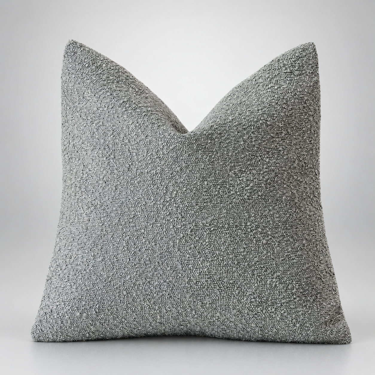 Housse de coussin Fuwari en tissu bouclé, couleur gris ardoise