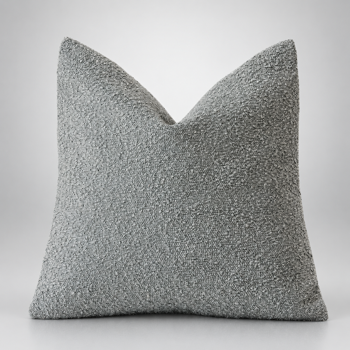 Housse de coussin Fuwari en tissu bouclé, couleur gris ardoise