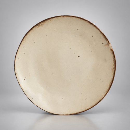 Assiette Mokume en grès artisanal émaillé – vue principale