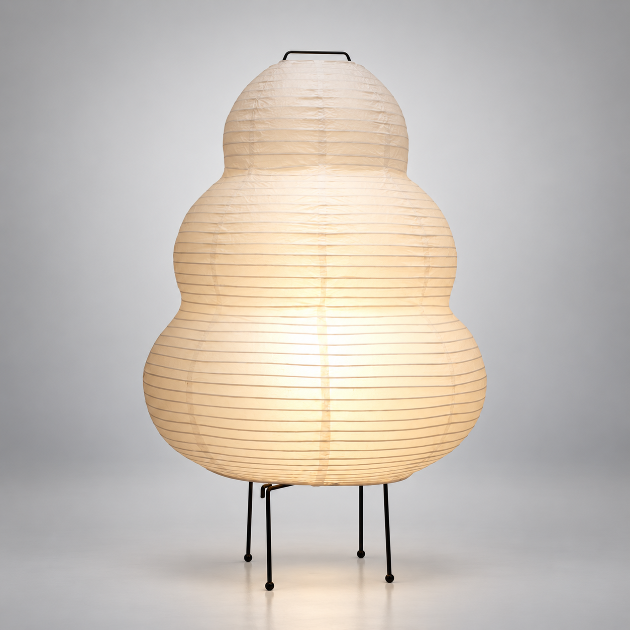 Lampe Tomoshibi à silhouette galbée en papier – vue principale