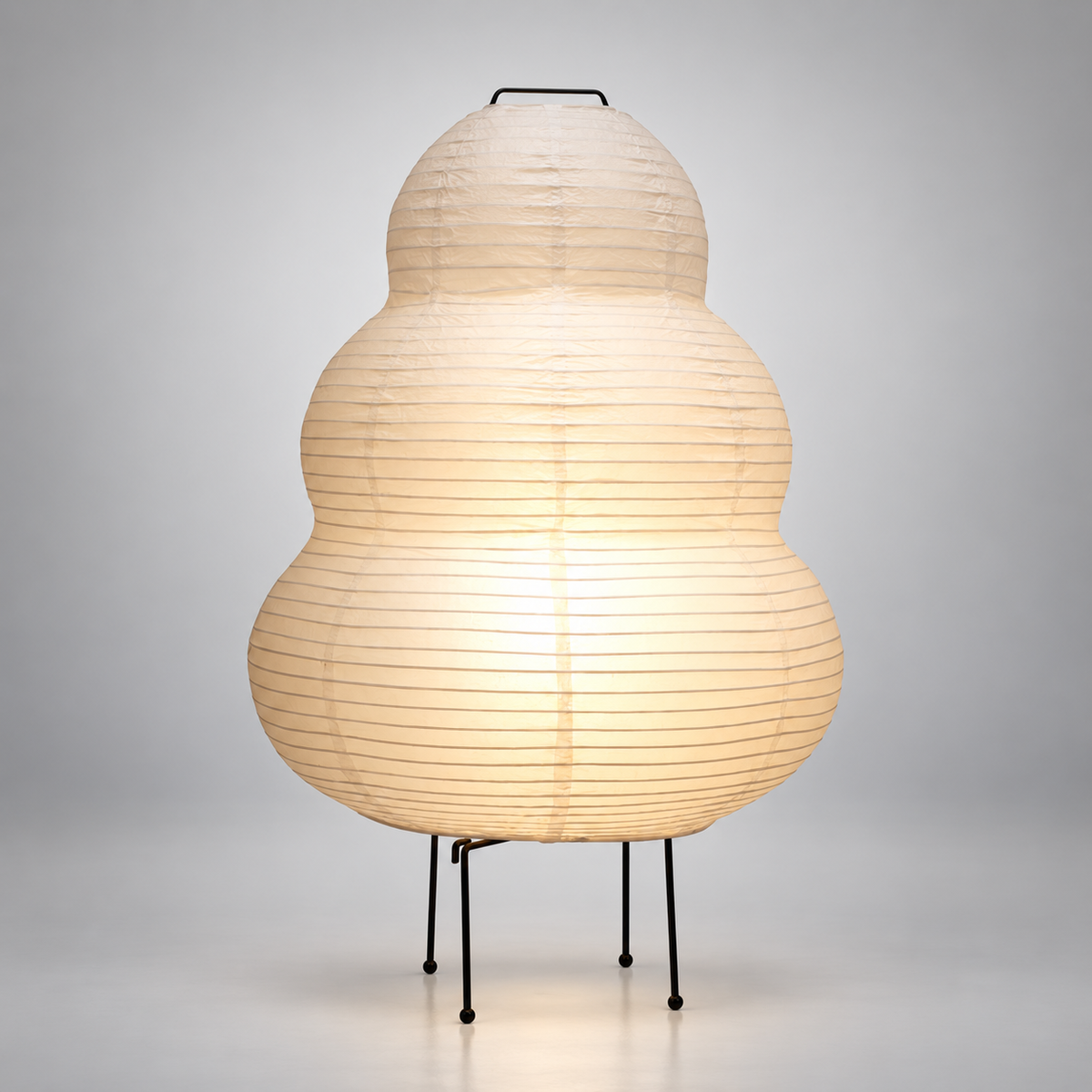 Lampe Tomoshibi à silhouette galbée en papier – vue principale