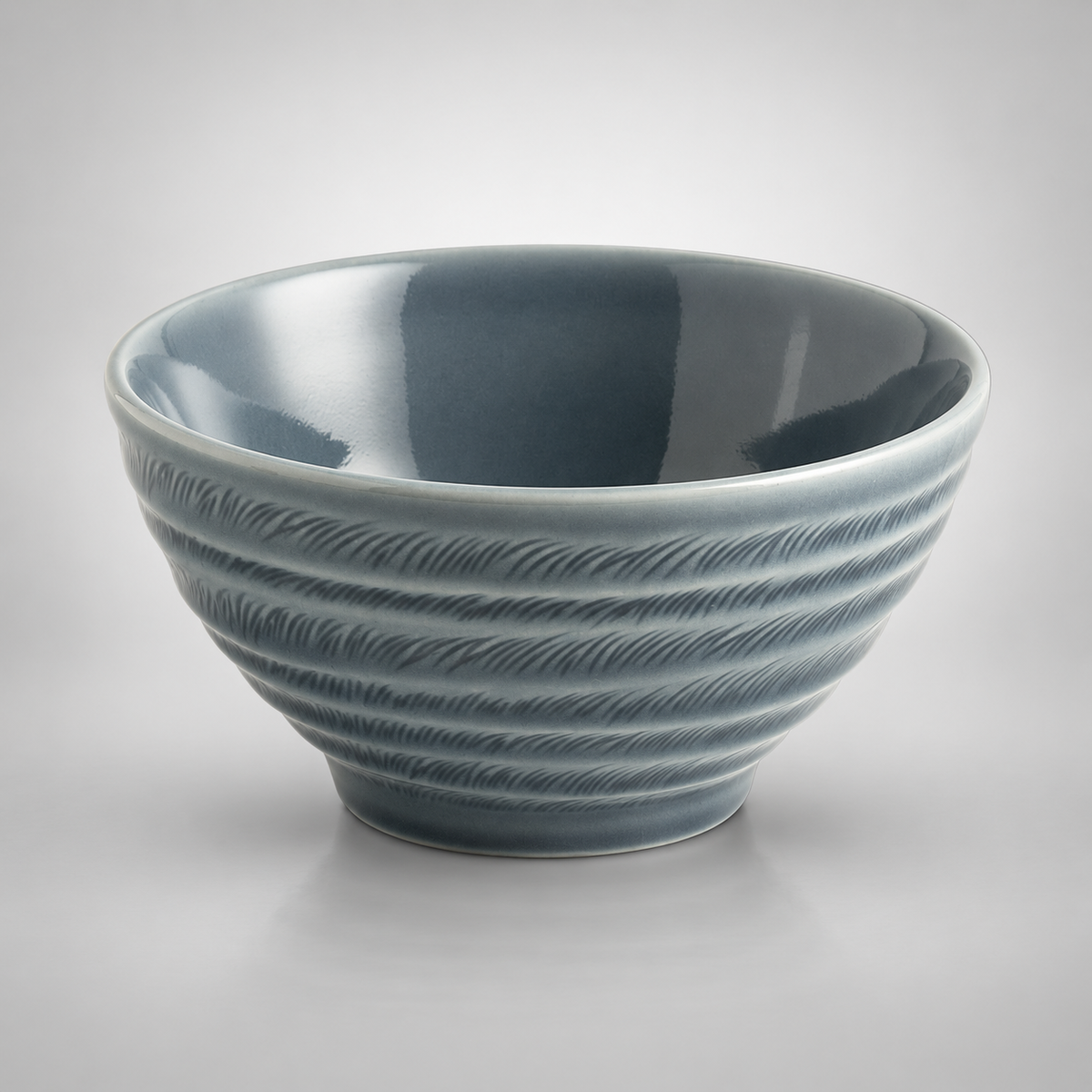 Bol à ramen Kasane en porcelaine fine, couleur bleu brume