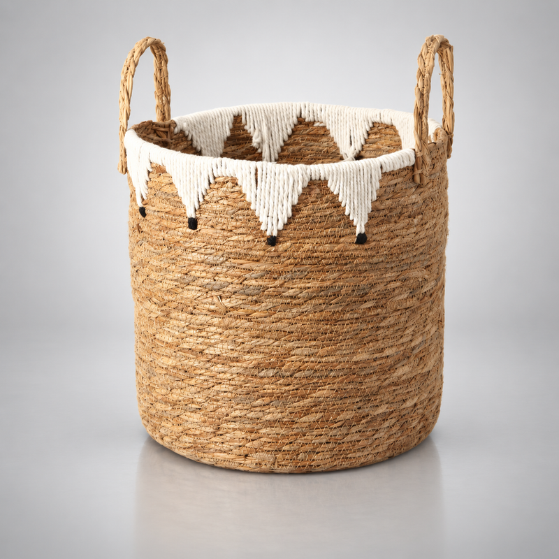 Corbeille à linge Wara en paille tressée – vue principale