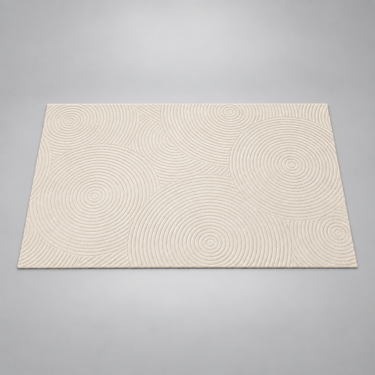 Tapis Sazanami crème à motif de vagues en relief – vue principale