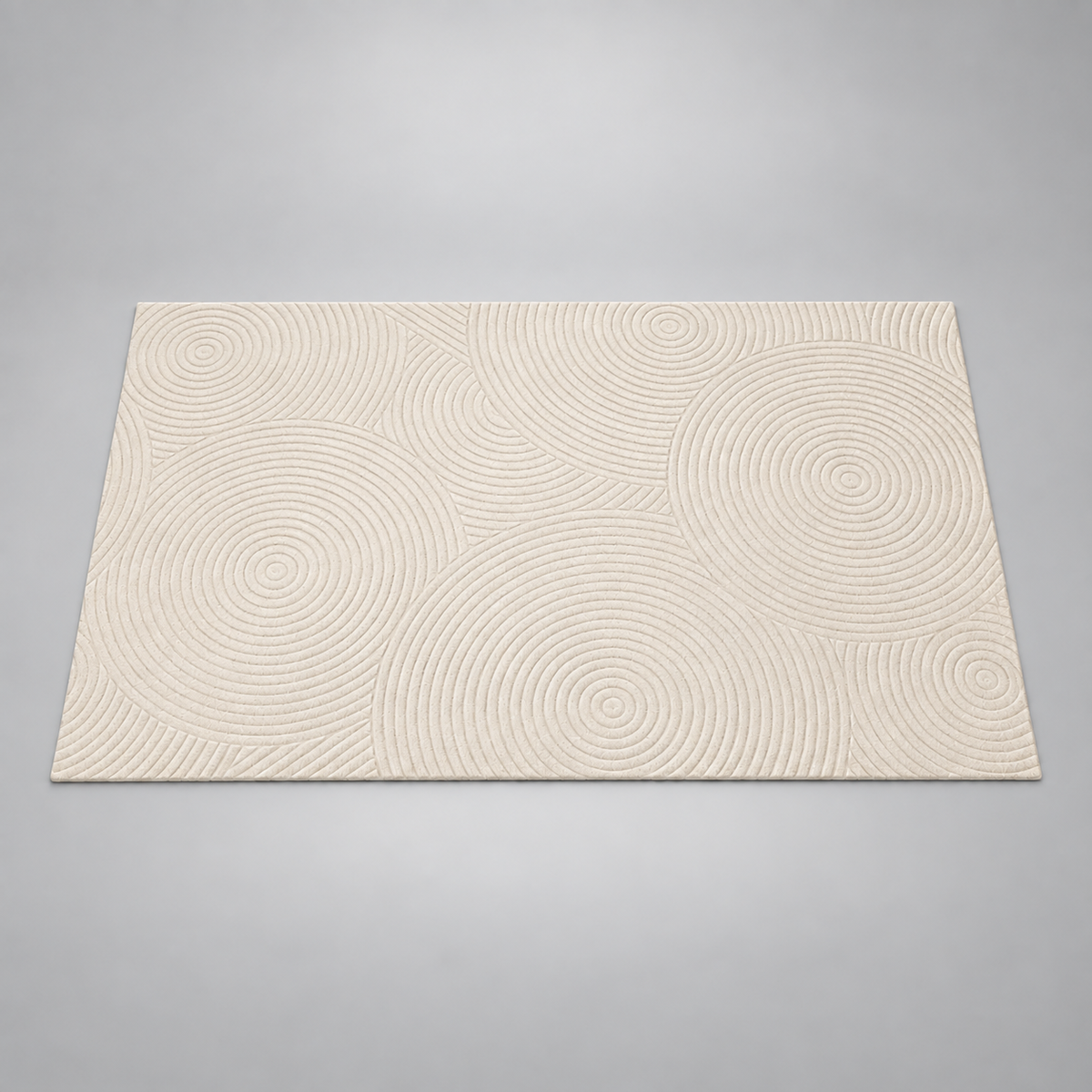 Tapis Sazanami crème à motif de vagues en relief – vue principale