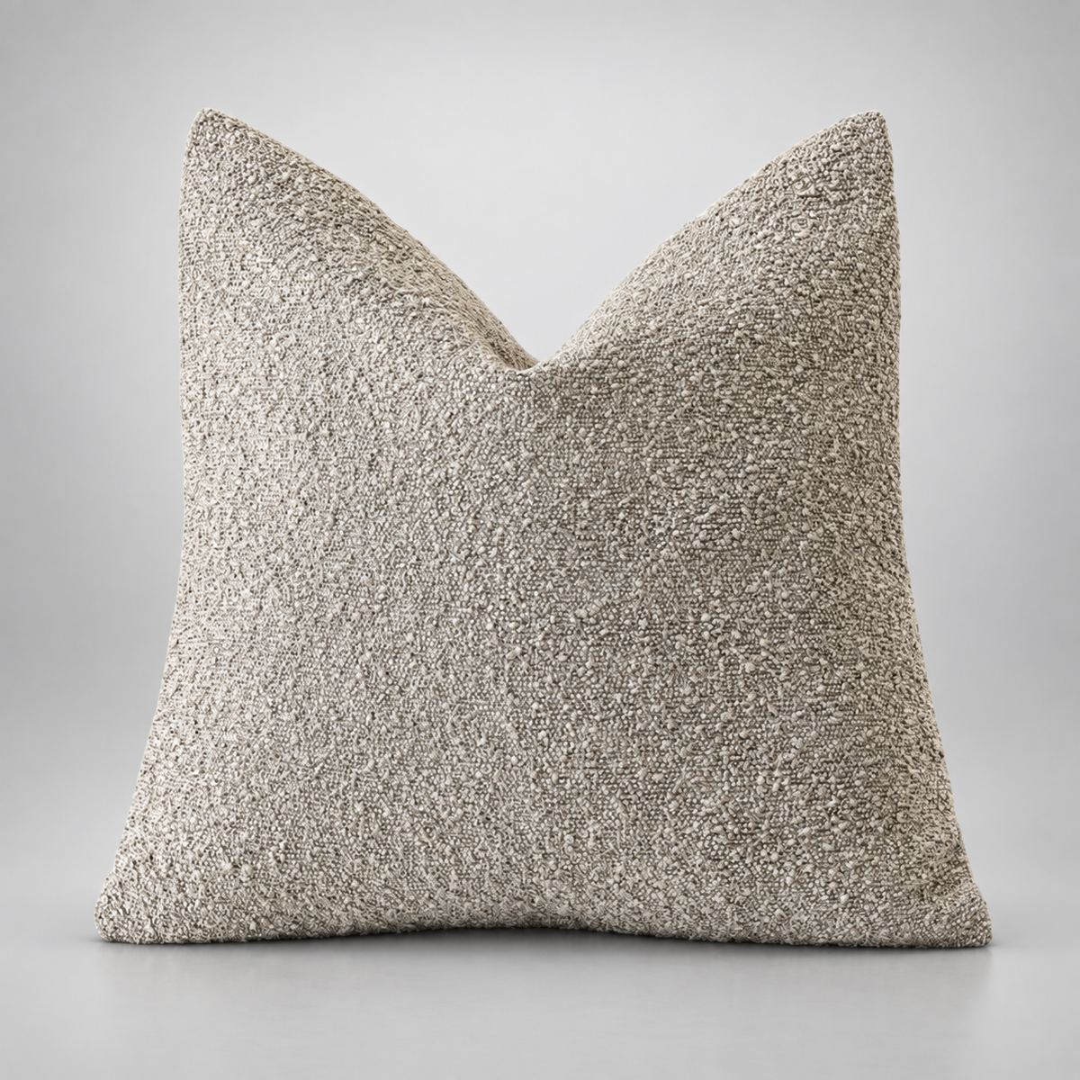 Housse de coussin Fuwari en tissu bouclé, couleur beige naturel