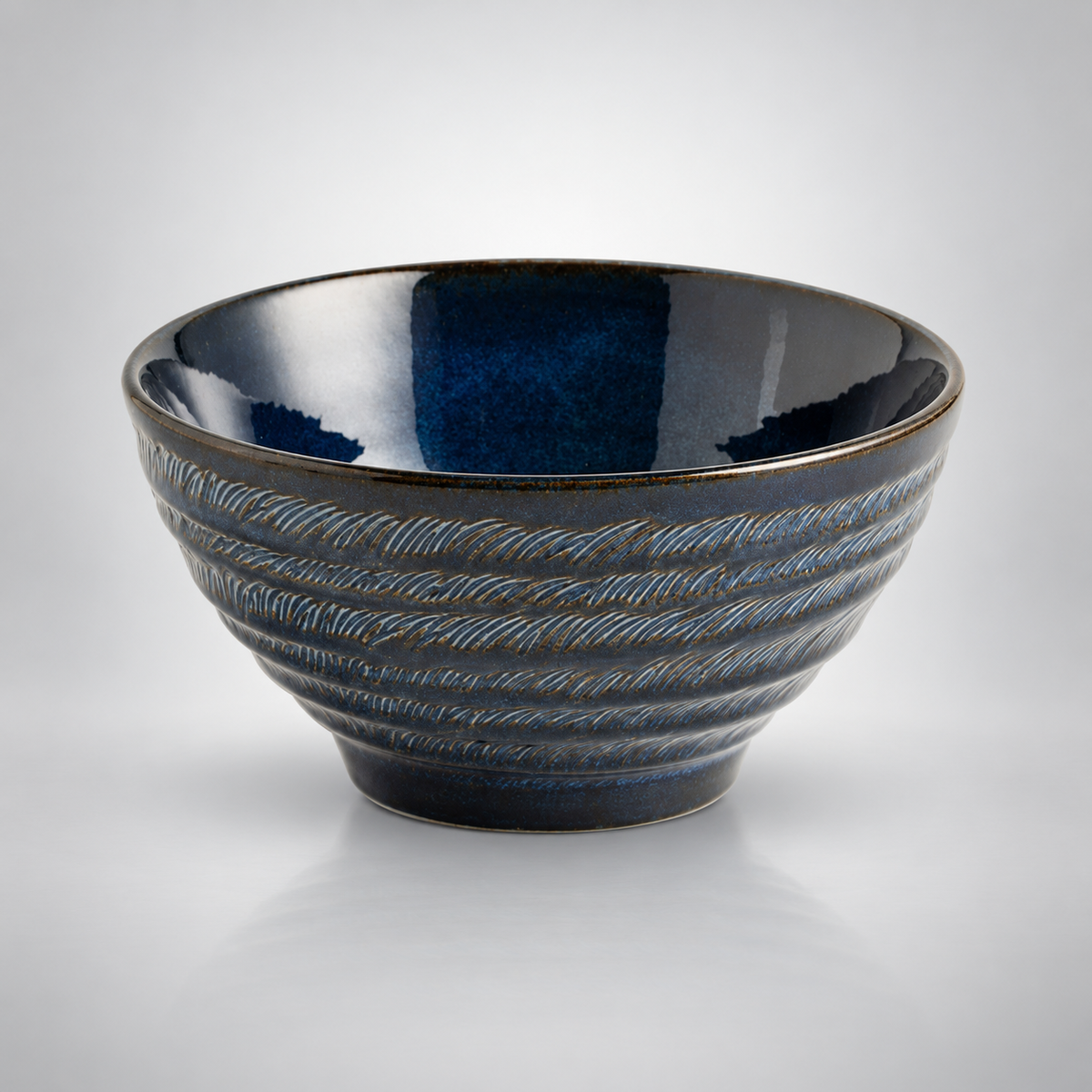 Bol à ramen Kasane en porcelaine fine, couleur indigo