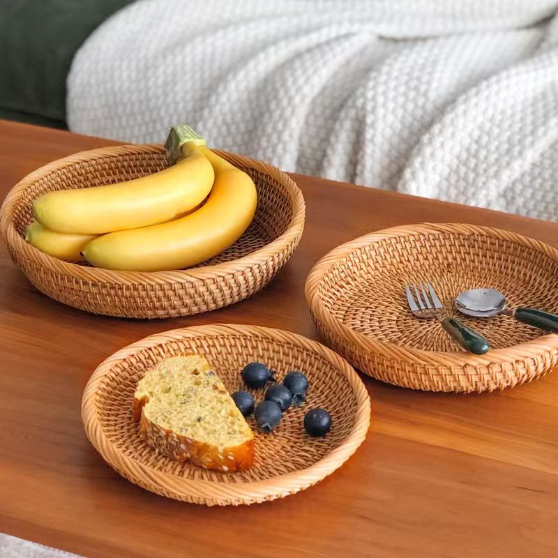 Set de 3 plateaux Minori en rotin tressé – vue complémentaire