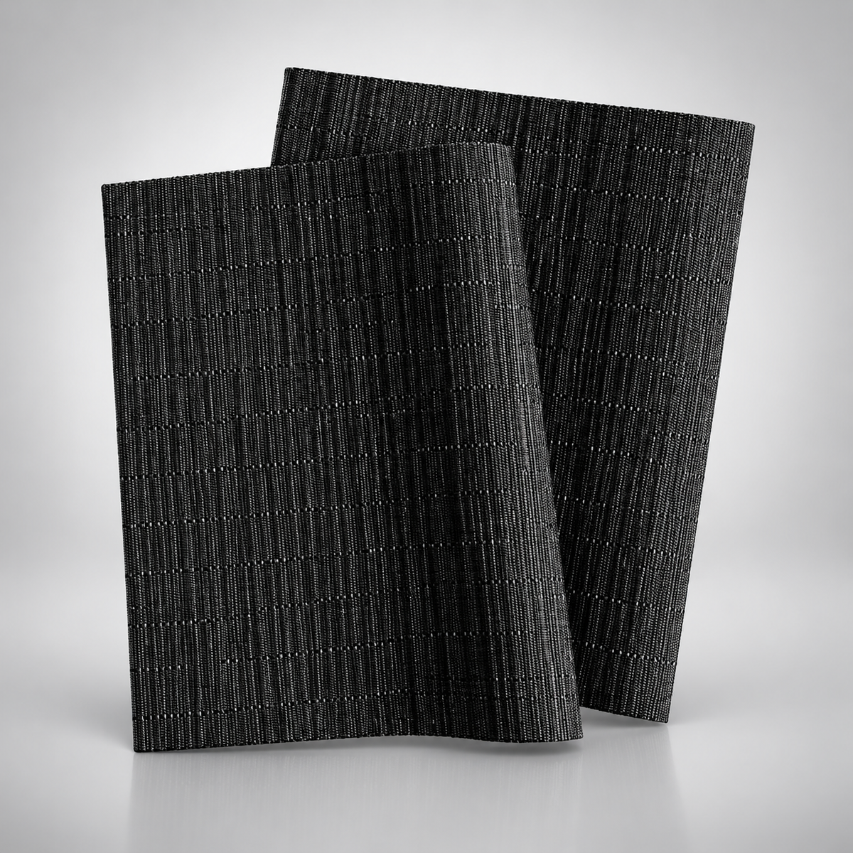 Lot de 4 sets de table Tsumugi, couleur lin noir